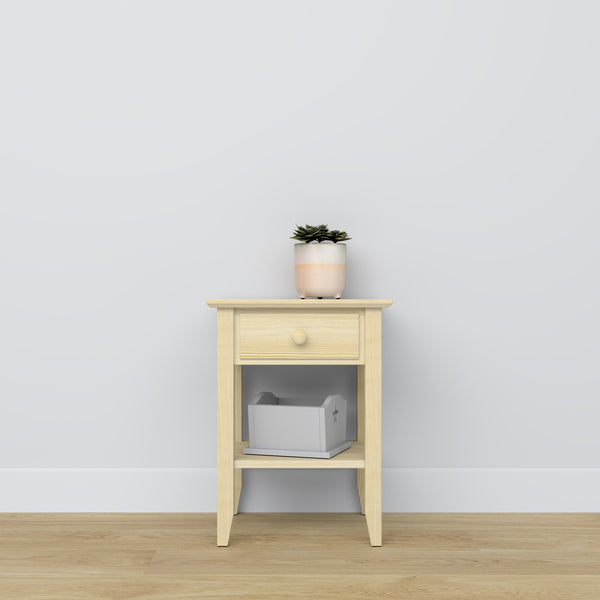 Kiefer Nachttisch 1S N01 Scandi Kiefer farblos