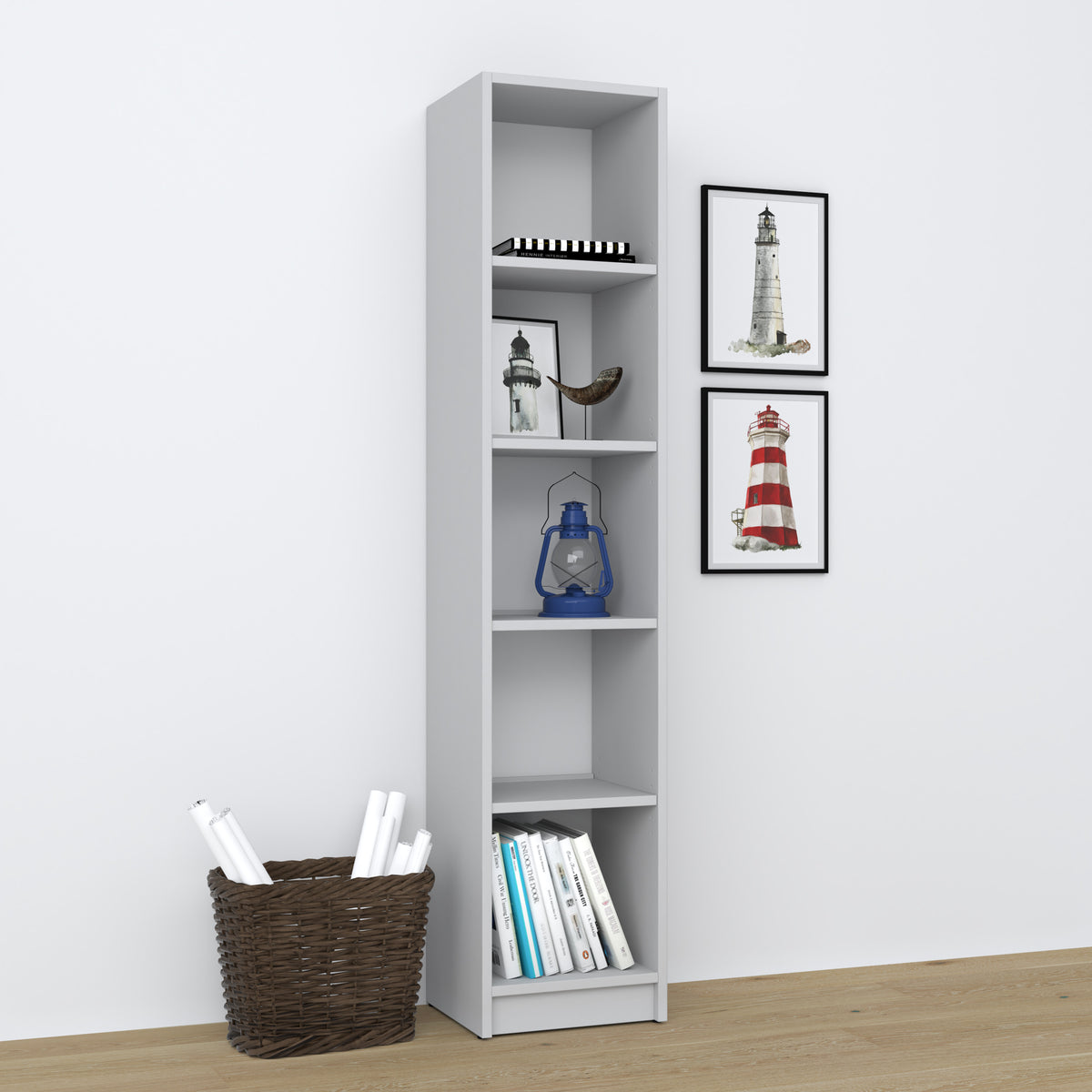 Wooden shelf N01 grey