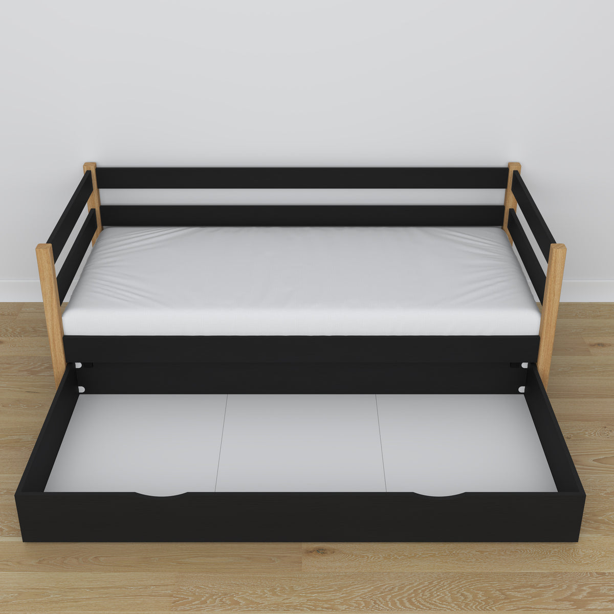 Łóżko sofa z szufladą N01 czarno dębowy – dodatkowy widok, ekologiczne drewno
