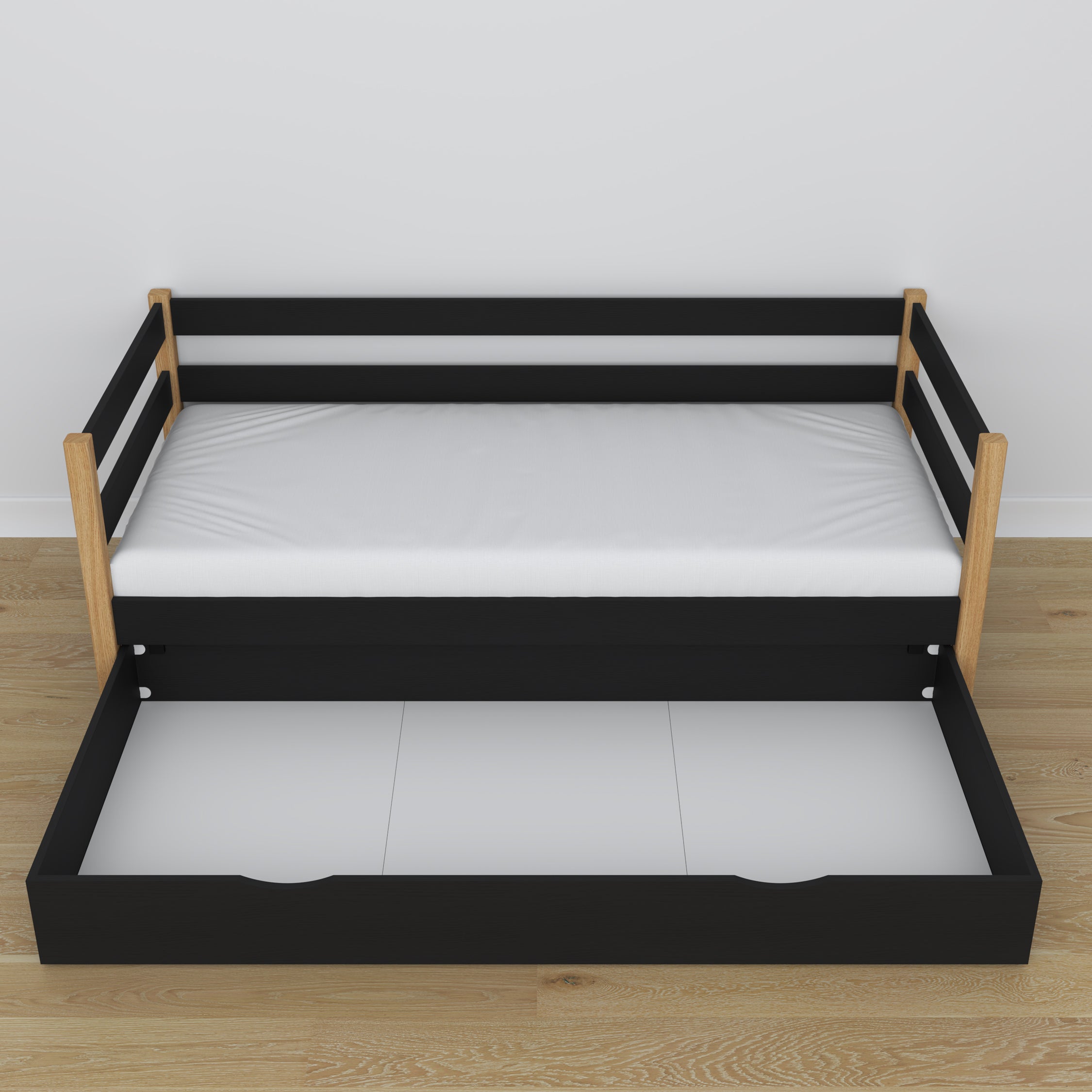 Łóżko sofa z szufladą N01 czarno dębowy – dodatkowy widok, ekologiczne drewno