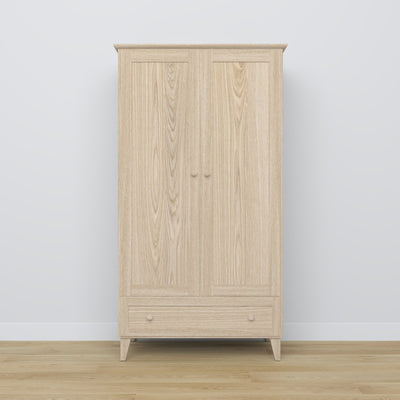 Eichenschrank 2D1S Scandi Eiche weiß gewaschen