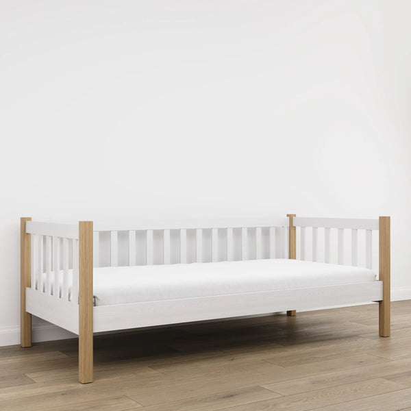 Holz-Schlafsofa N03 weiß / natürliche Eiche