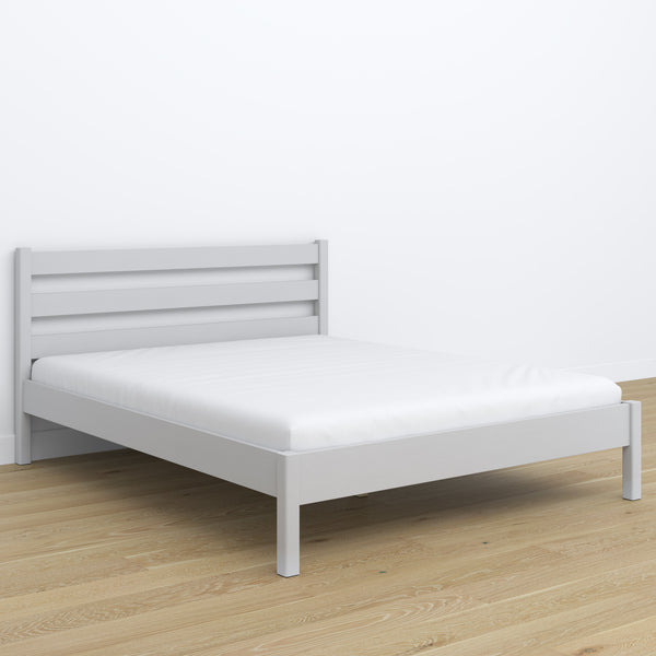 Wooden double bed N01 grey