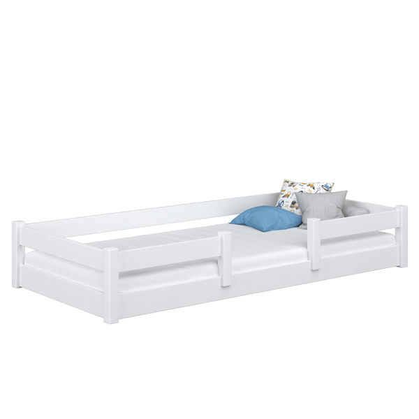 Holzbett niedrig N01 weiß