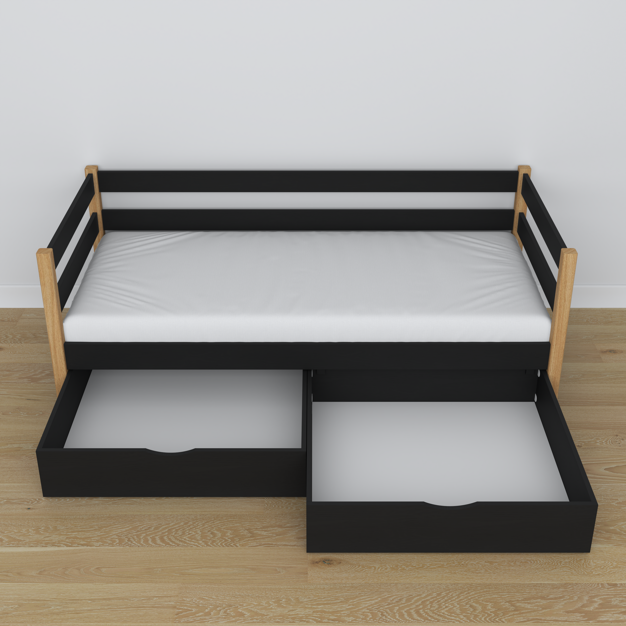 Łóżko sofa z szufladą N01 czarno dębowy – dodatkowy widok, szuflada