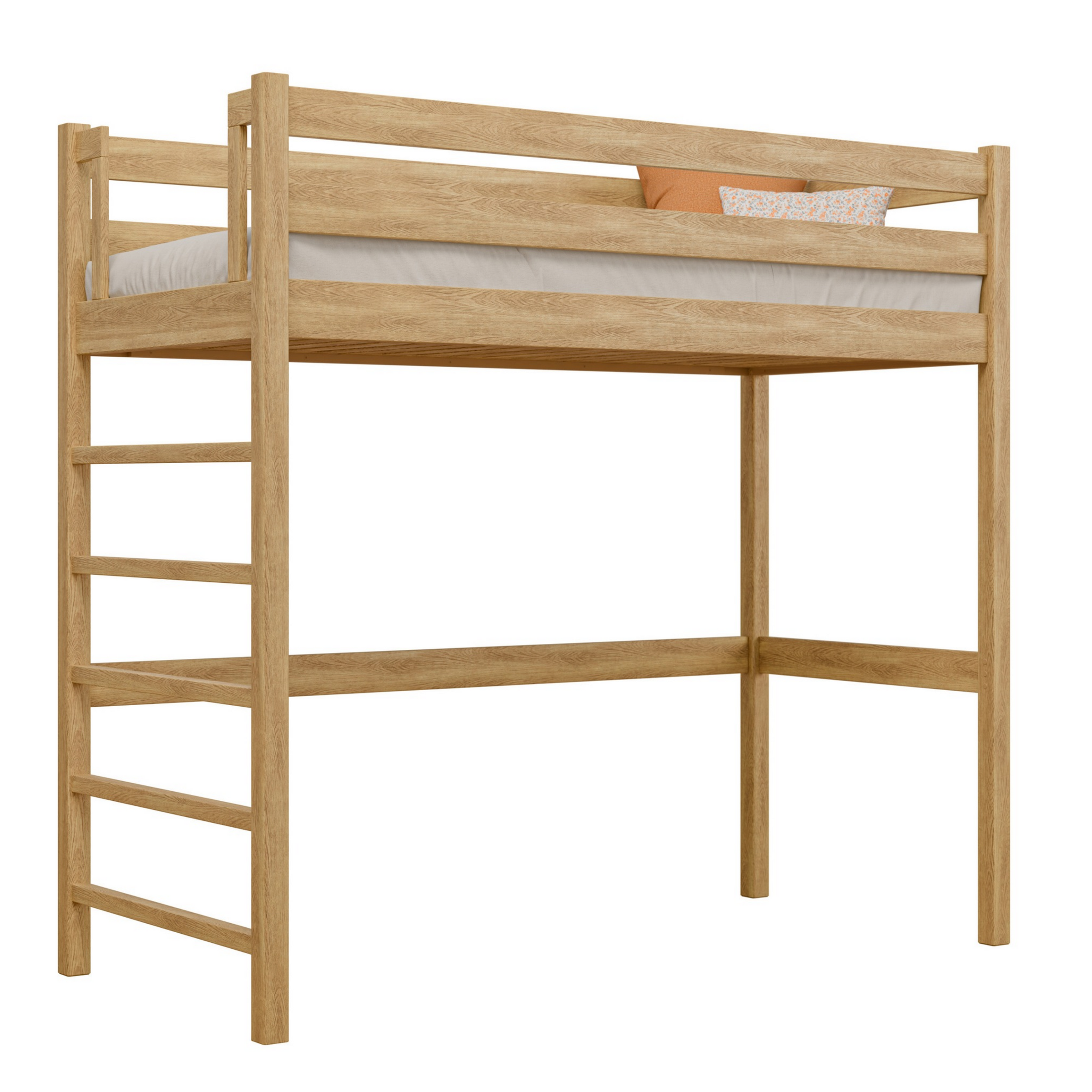 Eichen-Hochbett N01 Scandi Eiche natur