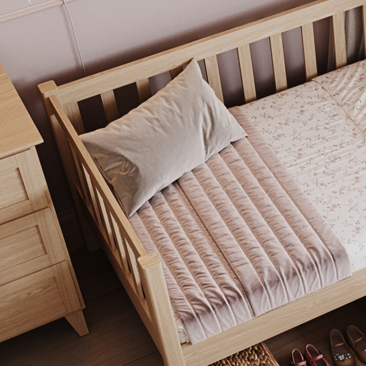 Łóżko sofa N03 dąb naturalny – dodatkowy widok, trwała jakość Nizio Home