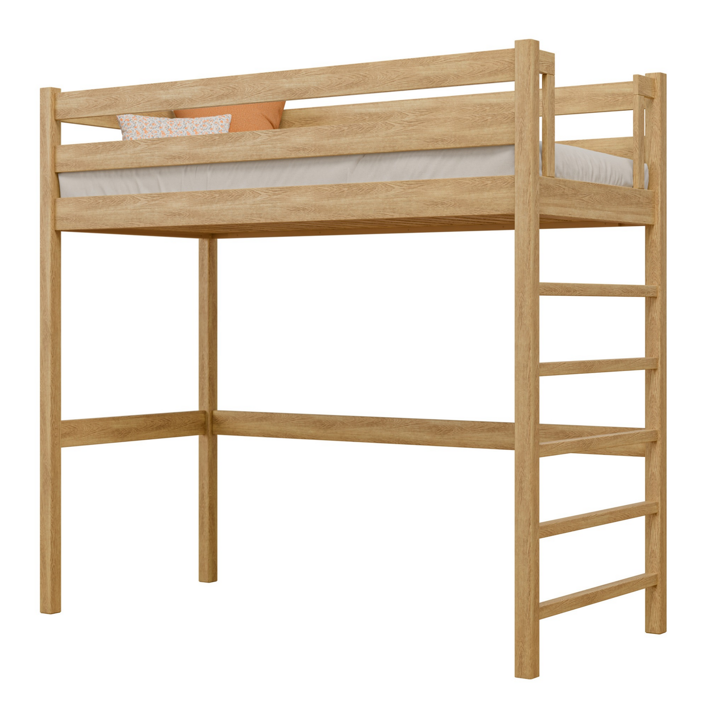 Eichen-Hochbett N01 Scandi Eiche natur