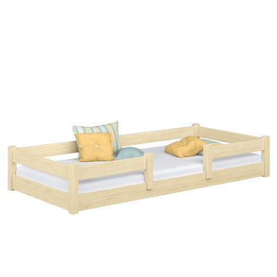 Holzbett niedrig N01 Kiefer klar lackiert