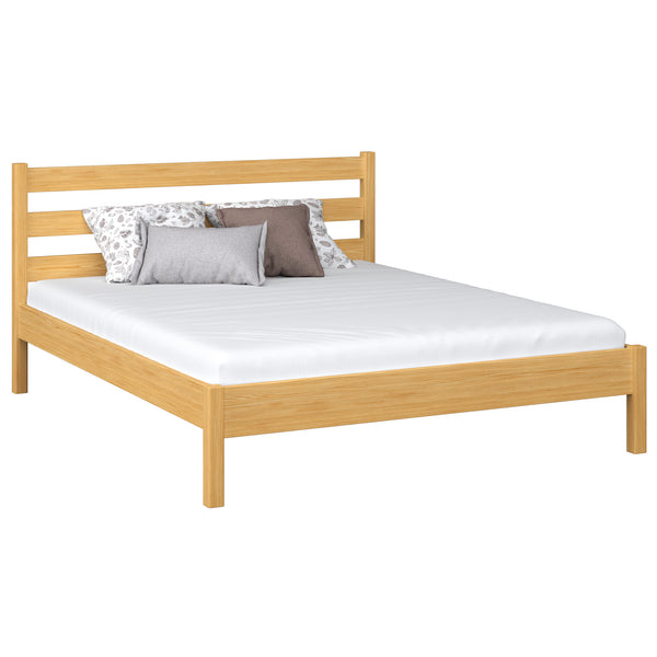 Wooden double bed N01 natural pine