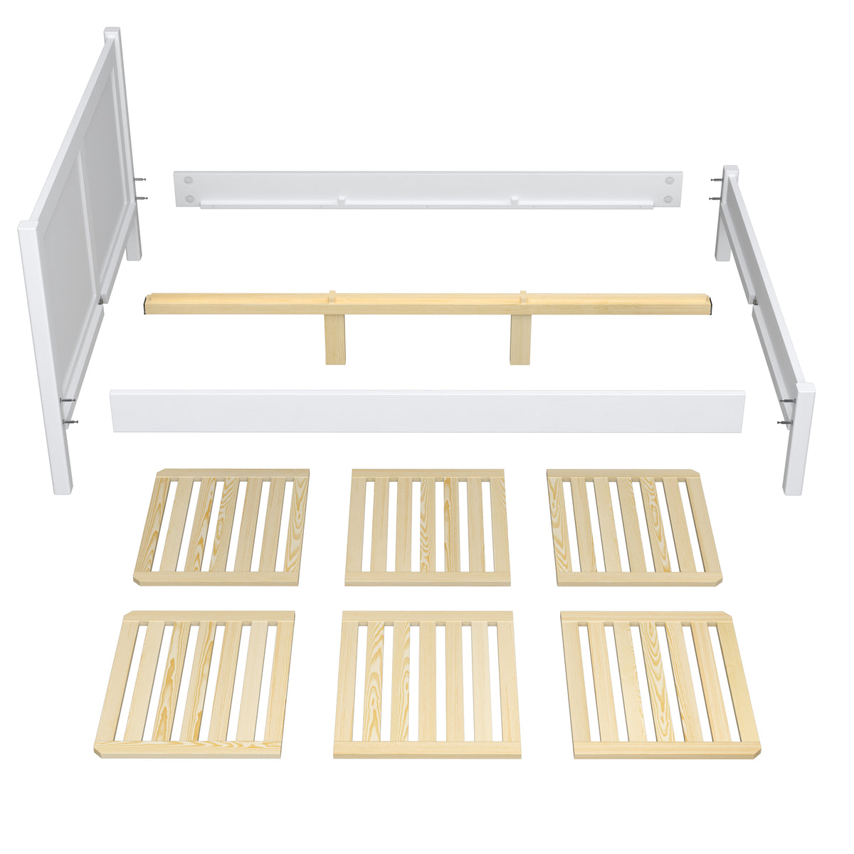 Doppelbett Holz Weiß – Holz- und Verbindungsdetails, hohe Qualität