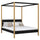 Wooden double canopy bed N02 black / oak