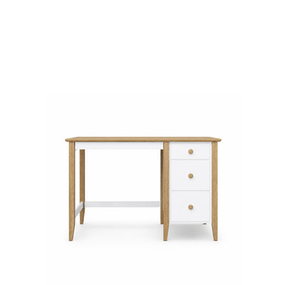 Holzschreibtisch 3S Scandi Weiß / Eiche Natur
