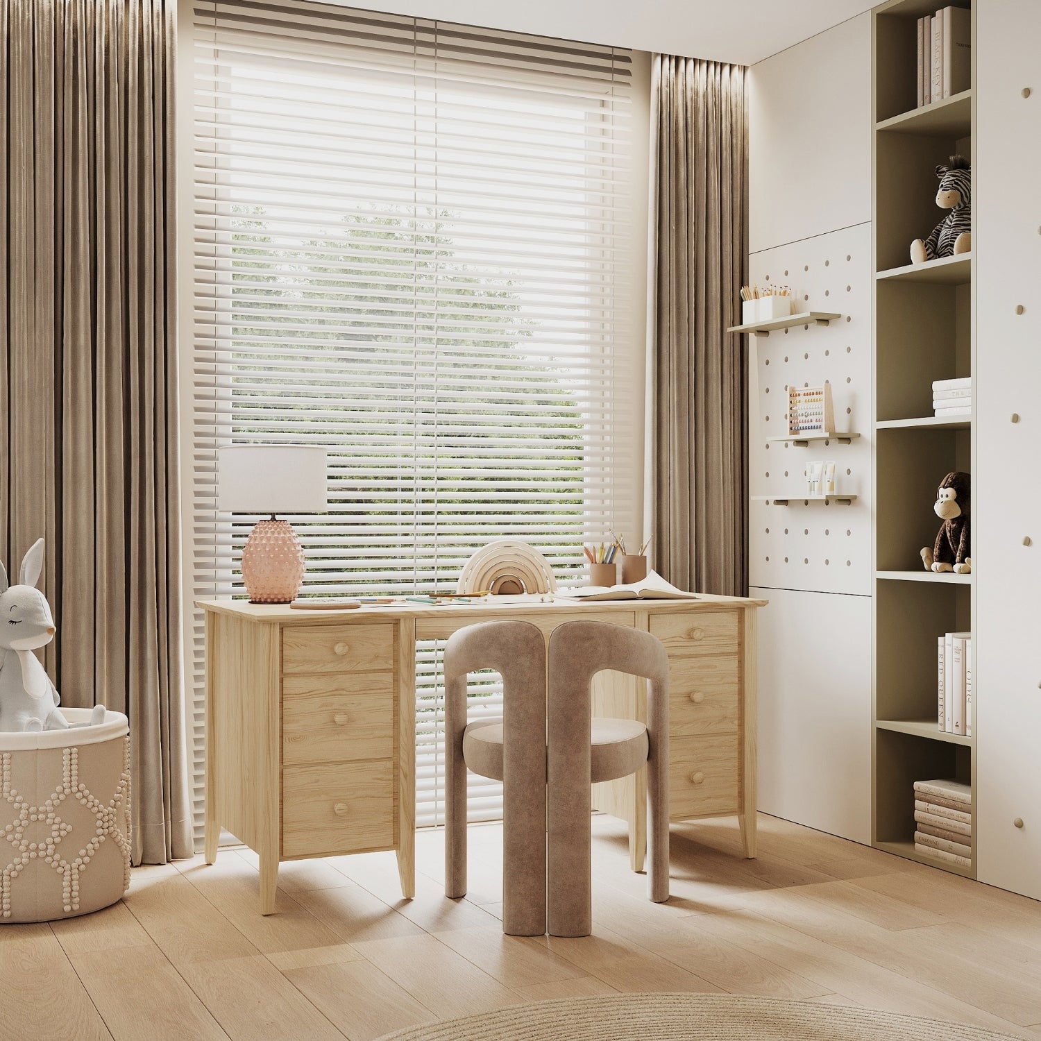 Pine desk 6S Scandi clear pine