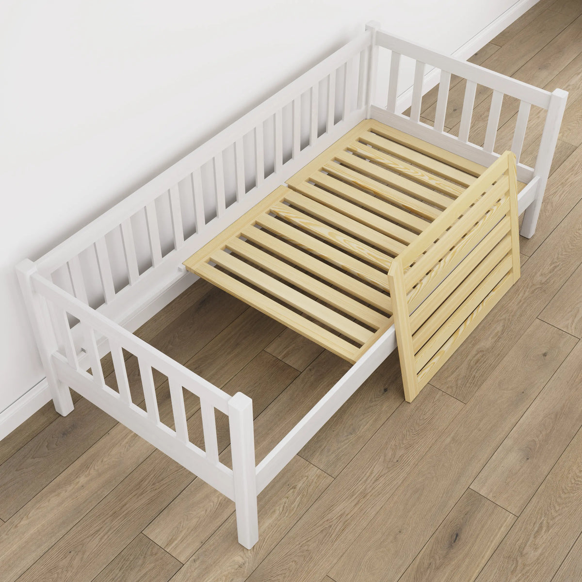 Bettsofa aus Holz Weiß – Holz- und Verbindungsdetails, Nizio Home