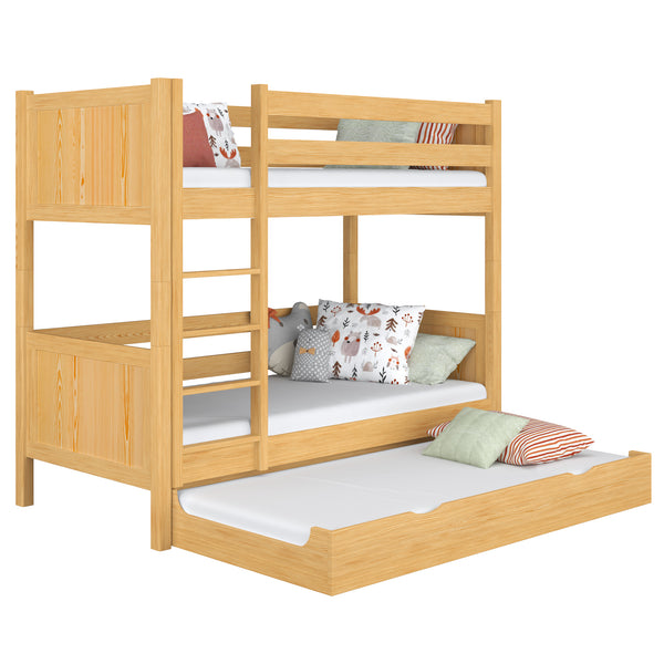 Hochbett mit Schublade für Matratze aus Holz Kiefer natur – Kinderzimmer scandi