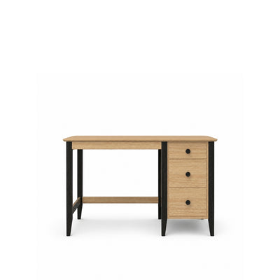 Eichenschreibtisch 3S Scandi Eiche natur / schwarz