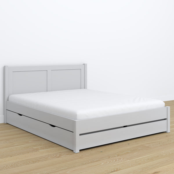 Wooden double bed with drawer N02 grey