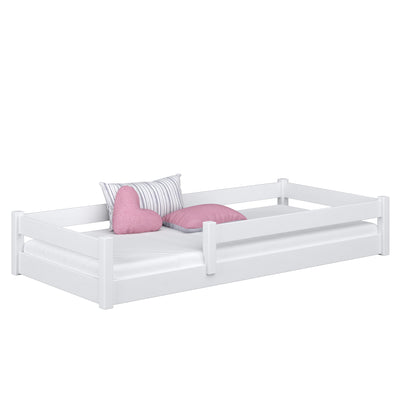 Wooden low bed N02 white