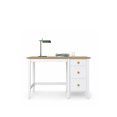 Holzschreibtisch 3S Scandi Weiß / Eiche Natur