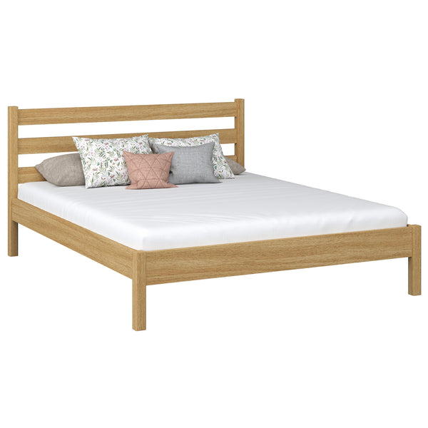Oak double bed N01 oak natural