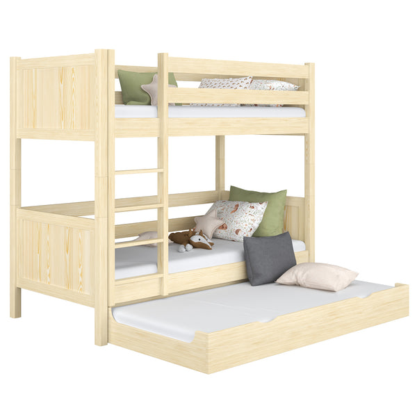 Hochbett mit Schublade für Matratze aus Holz Kiefer farblos – Kinderzimmer scandi