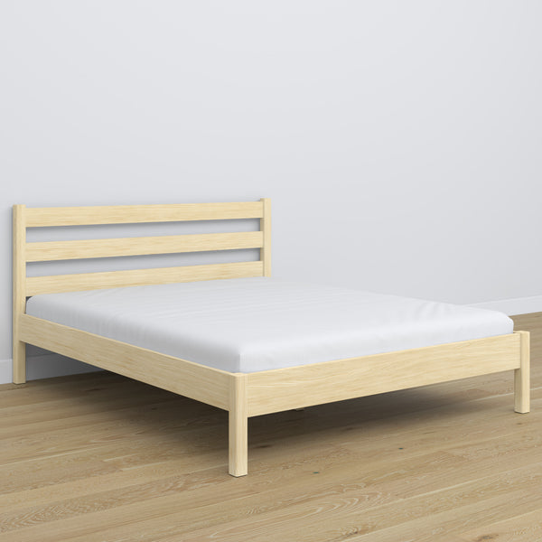 Wooden double bed N01 clear pine