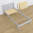 Single wooden bed grey – angled view, scandi children’s room