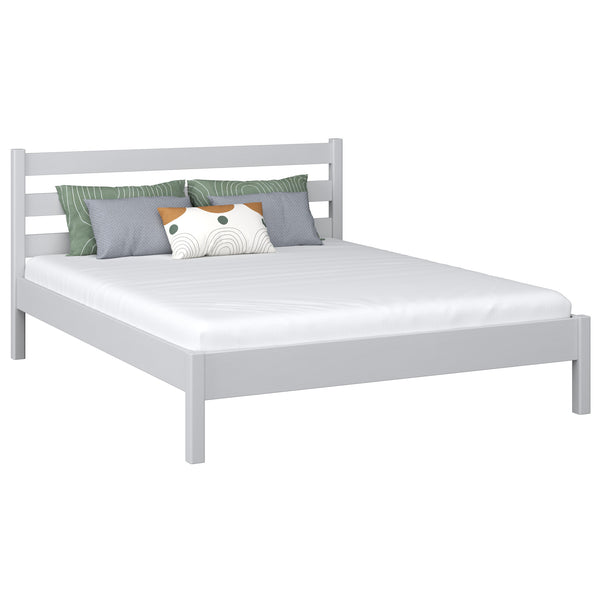 Wooden double bed N01 grey