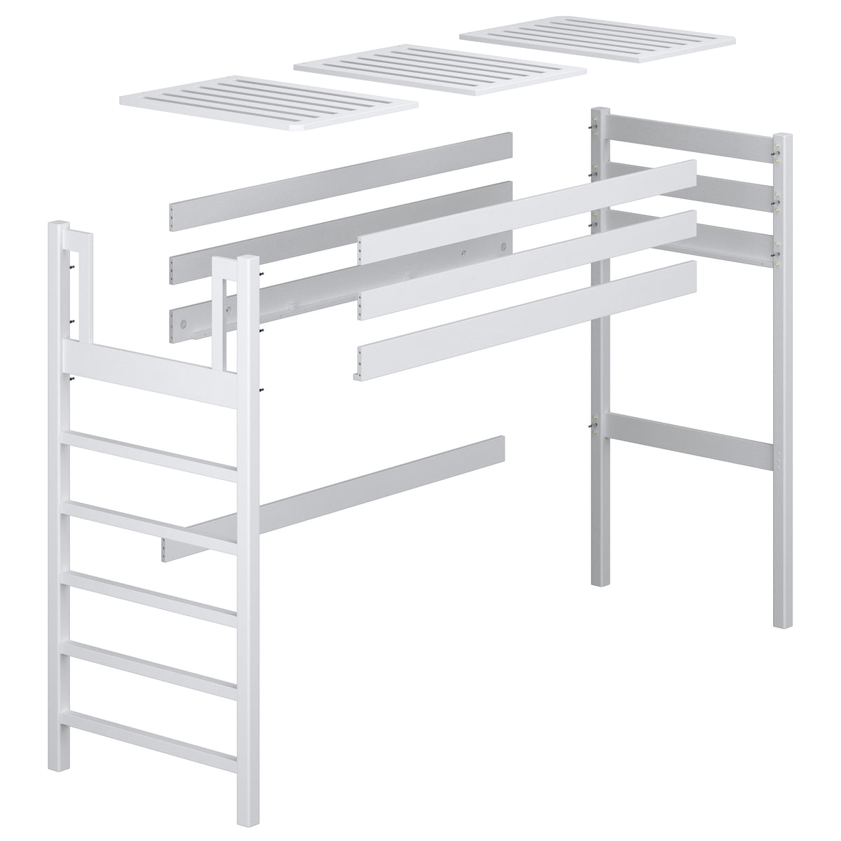 Loft bed N01 white – Nizio Home, made in Poland, 10-year warranty