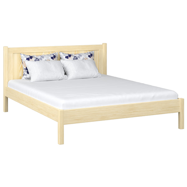 Wooden double bed N02 clear pine