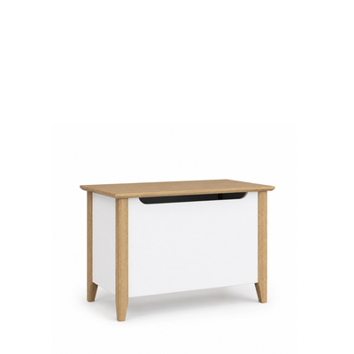 Holztruhe Scandi Weiß / Eiche Natur