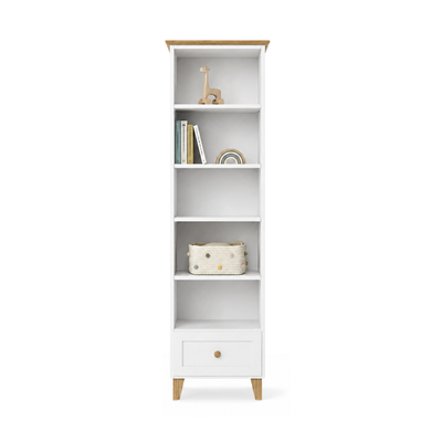 Holzregal 1S 57 Scandi weiß / natürliche Eiche