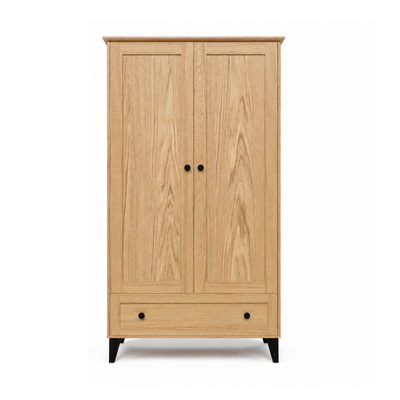 Eichenschrank 2D1S Scandi Eiche natur / schwarz
