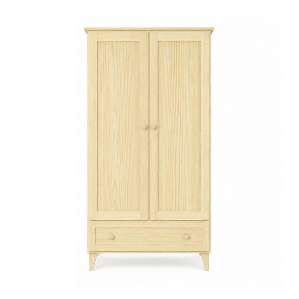 Kiefer Kleiderschrank 2D1S Scandi Kiefer farblos