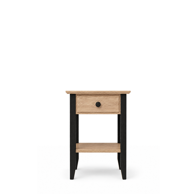 Eichennachttisch 1S N01 Scandi Eiche natur / schwarz